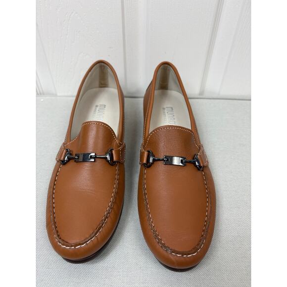 Munro American KIMI Women's Cognac Brown Leather Loafers 11M Low Heel Slip-On - Picture 1 of 11